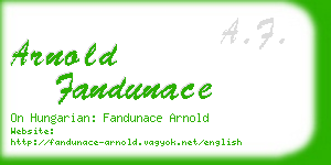 arnold fandunace business card
